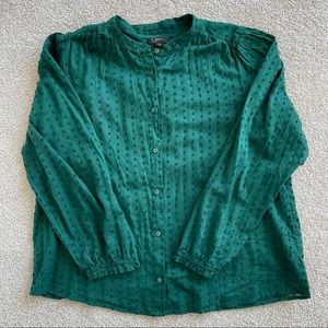 J. Crew Clip Dot Blouse